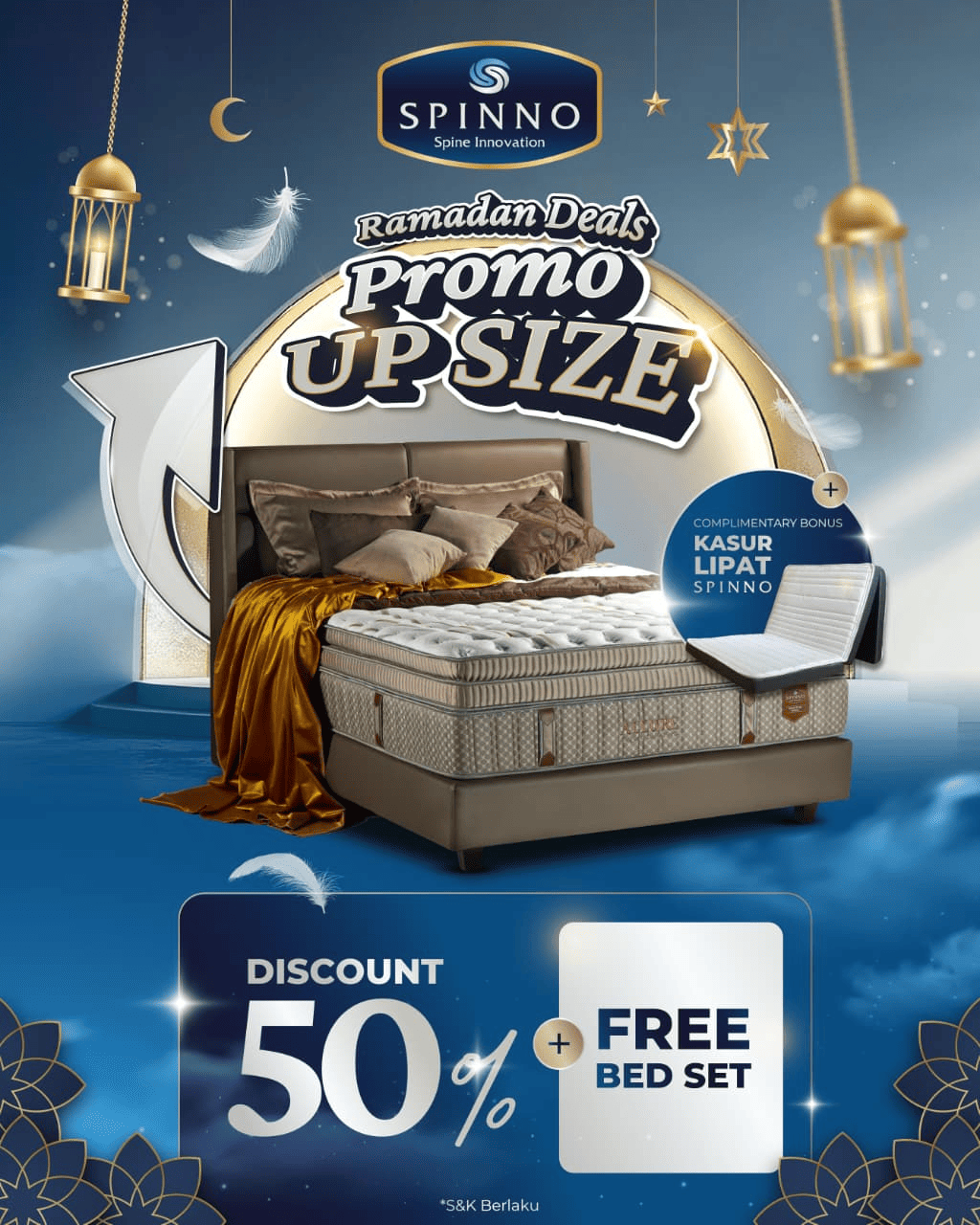 Promo Ramadan Kasur Spinno – Diskon 50% Up Size Kasur + Banyak Bonus Menarik